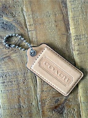 COACH Tan Leather Bag Tag